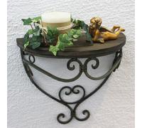 DanDiBo Etagère Murale 12095 Console Murale 31cm Malaga S en métal avec Tablette en Bois Etagère Salle de Bains