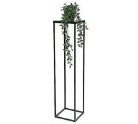 DanDiBo FRA-006 Tabouret à fleurs carré en métal noir 100 cm - Table d'appoint moderne pour plantes