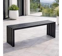 DanDiBo Ida 96245 Banc de jardin en métal résistant aux intempéries Noir 120 cm