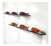 DanDiBo Linea Lot de 2 casiers à vin muraux en métal pour 6 bouteilles de vin - Porte-bouteilles flottant - Porte-bouteilles étroit - Porte-bouteilles pour 6 bouteilles de vin - Porte-bouteilles pour
