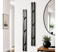 DanDiBo Lot de 2 porte-manteaux muraux modernes en métal noir 96779 avec crochets