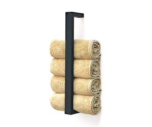 DanDiBo Porte-serviettes mural en métal noir - 96499 - Barre étroite - Porte-serviettes moderne - Pour cuisine, salle de bain