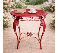 DanDiBo Rossa 96711 Table de bistrot ronde en métal fer rouge résistant aux intempéries Table de jardin en métal antique Table de balcon Table de terrasse 70 cm