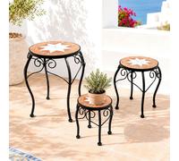 DanDiBo Support à Fleurs Mosaïque Rond Lot de 3 12014 Support à Plantes pour ...