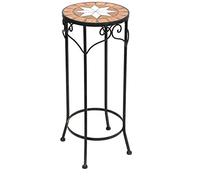 DanDiBo Tabouret Porte-Fleurs Merano 62 cm Mosaïque 12011 Support de Fleurs Tabouret Rond Table d'appoint