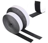 Dandolo 10M Scratch Autocollant Double Face, Ruban Adhésif Double Face Bande Scratch Adhésif Bande Agrippantes Adhésives Puissant Hook Loop Rubans pour Tentures Murales Les Tapis(Noir)