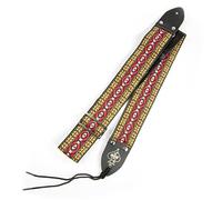 D'Andrea Ace Vintage Reissue Sangle de guitare - Rouge Bohème - Réplique de sangle de guitare utilisée par Jimmy Page - Rouge, 5,1 cm