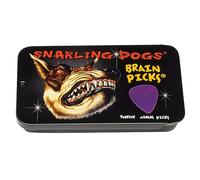 D'Andrea Snarling Dog Brain Lot de 12 médiators en nylon avec boîte métallique Violet 0,60 mm