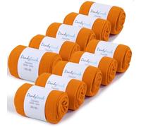 Dandytouch - Chaussettes Jersey en Coton - Orange - Chaussettes Homme Taille 39-45 - Fabriquées en Europe - Talon Pointe renforcés - Lot 10 paires - Mi hautes