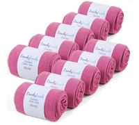 Dandytouch - Chaussettes Jersey en Coton - Rose Fuchsia - Chaussettes Homme Taille 39-45 - Fabriquées en Europe - Talon Pointe renforcés - Lot 10 paires - Mi hautes