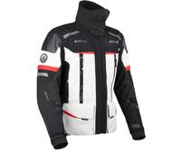 DANE Bornholm Pro Veste textile de moto imperméable, noir-gris-rouge, taille M pour homme