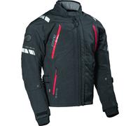 DANE Elling Veste textile de moto imperméable, noir/rouge, Taille 48