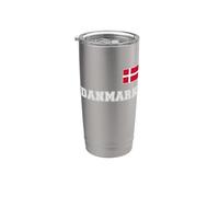 Danemark - DANMARK avec drapeau pavillon sur la poitrine Gobelet isotherme en acier inoxydable double paroi