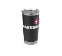 Danemark - DANMARK avec drapeau pavillon sur la poitrine Gobelet isotherme en acier inoxydable double paroi