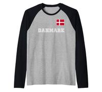 Danemark - Danmark avec Drapeau pavillon sur la Poitrine Manche Raglan
