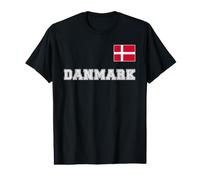 Danemark - Danmark avec Drapeau pavillon sur la Poitrine T-Shirt Graphique avec Valeur