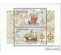 Danemark - Îles Féroé Bloc 5 (complète.Edition.) Neuf avec Gomme Originale ** MNH 1992 500 Années découverte amérique (Timbres pour Les collectionneurs) Navigation/navires