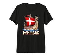 Danemark Viking Longship Danish Pride Nordic Heritage Design T-Shirt Haut de Gamme