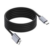 Danfetsoy Câble micro B vers USB C 10 Gbit/s, connecteur micro B mâle vers USB C mâle pour contrôleur DJ, appareil photo, boîtier de disque dur, imprimante, scanner, tablette (3 m)
