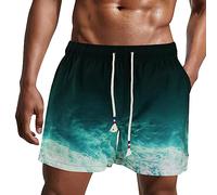 Danfiki Homme Shorts de Bain Maillot de Bain Maillot Surf avec Poches Serrage Réglable Doublure étanche Séchage Rapide Eté Piscine Plage Pente