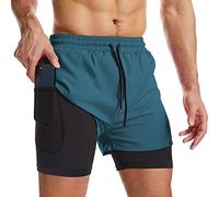 Danfiki Short de Sport 2 en 1 Respirant pour Homme avec Poches Sport Séchage Rapide Leggings de Sport avec Poche Base Layer Stretch