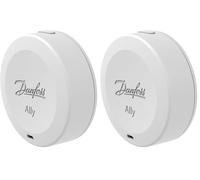 Danfoss Ally Capteur d'ambiance 014G2480, Certifié Zigbee, sans Fil, Capteur d'ambiance Télécommandé pour Thermostats de Radiateur Danfoss Ally (Lot de 2)