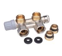 Danfoss - Corps de robinet - Corps équerre VHS pour sèche-serviette en Femelle 1/2" (15/21) - Raccordement Mâle 3/4" (20/27) -