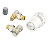 Danfoss Kit corps et robinet thermostatique équerre clic-clac laiton nickelé DANFOSS