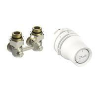 Danfoss Redia 015G5131 Ensemble combiné Thermostat de radiateur + Valve d'angle pour radiateur avec raccord au Sol et Insert de Valve M30