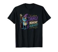 Dang Monday Already Frog with Coffee Expressive Frog Coffee T-Shirt