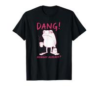 Dang Monday Already Frog with Coffee Grumpy Frog Humour Art T-Shirt