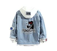Danganronpa Veste en Jean Monokuma Cosplay Denim Sweat à Capuche Anime Déchiré Jeans Manteau Costume pour Hommes Femmes