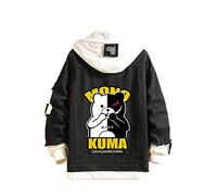 Danganronpa Veste en Jean Monokuma Cosplay Denim Sweat à Capuche Anime Déchiré Jeans Manteau Costume pour Hommes Femmes