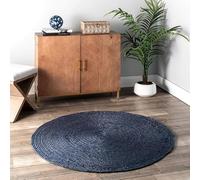 DANGAYACH ART Tapis rond en jute tissé à la main et designs uniques - Style bohème rustique - Durable et respectueux des animaux domestiques - Pour salon, salle à manger et chambre à coucher - 0,9 m