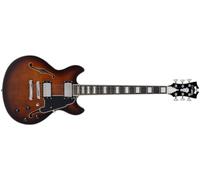 D'Angelico Premier Mini DC Double Cutaway Stop-Bar Tailpie CE Brown Bu