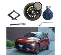 D'ANGELO 1988 Kit de roue de secours 17" compatible avec Hyundai Kona Electric, Acier allié, Roue de secours, Sac de rangement pratique, Cric robuste inclus, Clé incluse