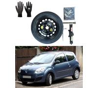 D'ANGELO 1988 Kit de roue d'escorte 15"" compatible avec Renault Twingo (2/3/GT) avec Cric, Clé, Gants et Sac