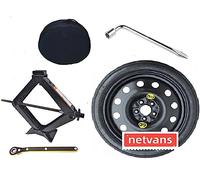 D'ANGELO 1988 Roue de secours galette 16" compatible avec VW T-ROC et VW TIGUAN(215/65R16) et compatible avec Aud Q2 avec cric cle et sac 135/90R16