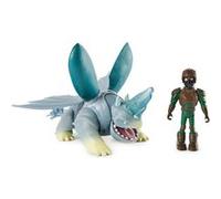 Dragons Dreamworks - Pack Dragon + Viking Angelo & Bissocorn Dragons Les Neuf Royaumes - Figurine Dragon 46 Cm Et Son Dresseur Viking- Mouvements Réalistes - À Collectionner - Jouet Enfant 4 Ans et +