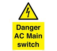 Danger AC Panneau interrupteur principal - 400 x 600 mm - A2P