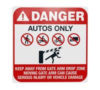 Danger Autos Only Keep Away From Gate Arm Drop Zone Moving Gate Panneau d'avertissement en métal pour maison, entreprise, garage, mur de rue, décoration personnalisée 30,5 x 30,5 cm