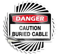 Danger Caution Buried Décoration de chambre Snarky - Autocollant imperméable (8 x 12 cm)