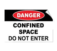 Danger Confined Space Do Not Enter Style A Hazard Label Autocollant 25,4 x 35,6 cm