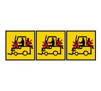 Danger De Transport En Élévateur (3stickers 5x5cm) - Sticker/Autocollant