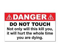 Danger Do Not Touch Animal Sticker Funny Car Stickers Novelty Decals