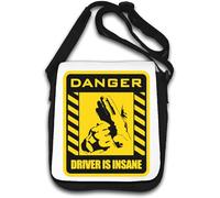 Danger Driver is Insane Sac à bandoulière en cuir Blanc