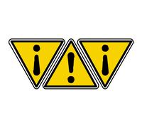 Danger Général (3fois 5x4.5cm) - Sticker/Autocollant