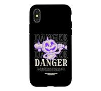 Danger Jack-O-Lantern Gourde rétro pour Halloween Coque pour iPhone X/XS