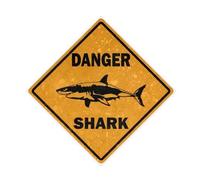 Danger requin shark logo 252 autocollant adhésif sticker - Taille : 8 cm