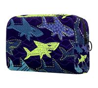 Danger Shark on The Deepsea Trousse à cosmétiques pour femme, trousse de toilette de voyage, grande pochette de maquillage pratique avec fermeture éclair, multicolore, 18.5x7.5x13cm/7.3x3x5.1in,